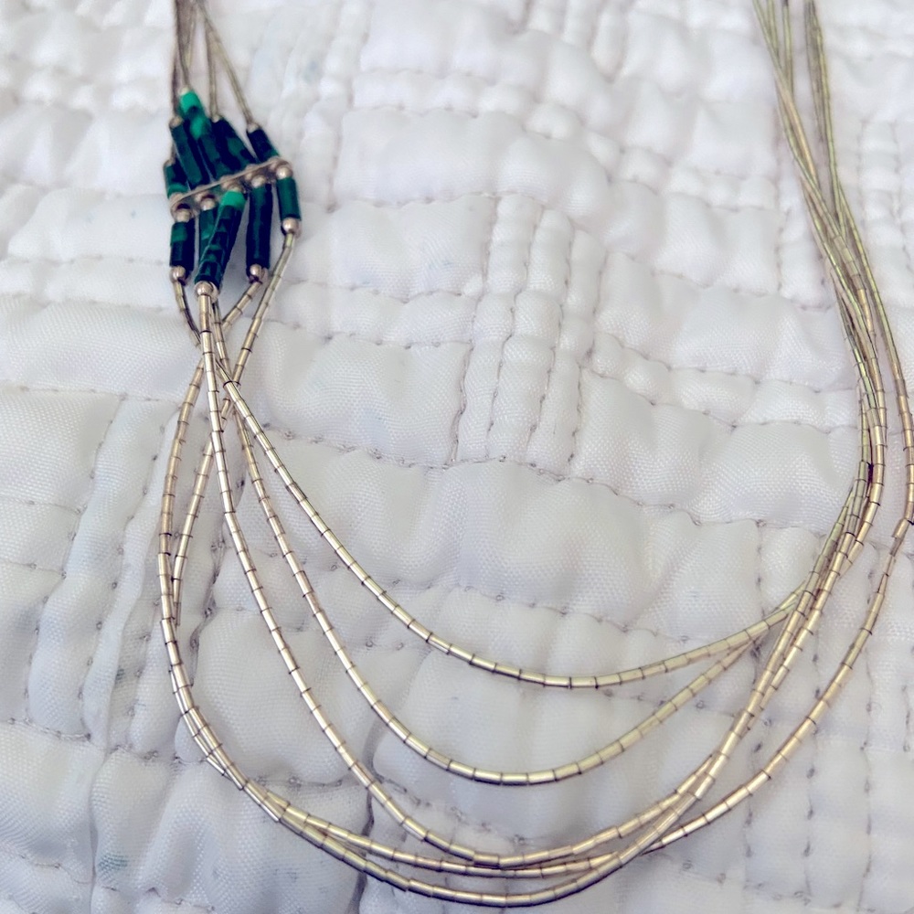 Sterling silver necklace with turquoise beads